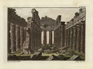 Copperplate Engravings For Sale Online Drucke: Interior of Roman temple