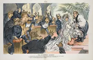 Puck Magazine Illustrations Online Drucke: The interrupted ceremony