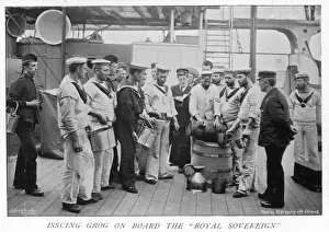 Historical Naval Images Drucke: Issuing Grog to Navy
