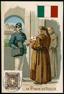 Italian Village Landscape Drucke: Italian Postman