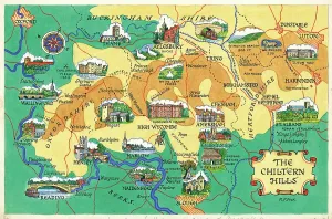 Karte Drucke: Karte - Die Chiltern Hills