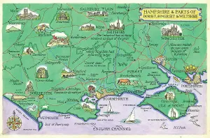 Karte - Hampshire und Teile von Dorset, Somerset und Wiltshire