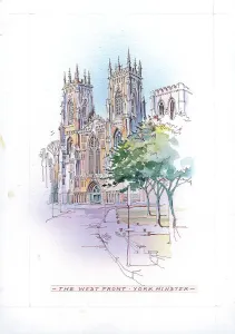 Malerei Drucke: Der Westfassade, York-Minister