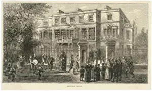 Drucke von Der Jack-in-the-Green wird außerhalb von Montagu-Haus im Portman-Square zu London ausgeführt. Das Haus wurde ursprünglich 1782 für die berühmte soziale Person Elizabeth Montagu erbaut Veranstaltung Drucke: Der Jack im grünen Mantel 1872
