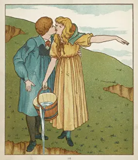 Nursery Rhyme Art Prints Drucke: Jack and Jill / Bell