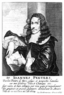Drucke von Jan Peeters Flandischer Künstler bekannt für Seeschlachten und Stürme am Meer sowie Galeonen; der sich aber auch auf Stadtansichten und Schlosser umstellen konnte. (1612-1680) Jan Peeters Drucke: Jan Peeters
