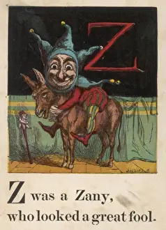 19th Century Art Prints Drucke: Jester on Donkey 1867