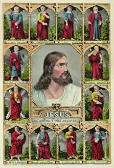 Christian Artwork Online Drucke: Jesus: and the twelve apostles