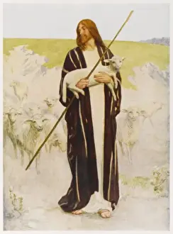 Bible Story Illustrations Drucke: Jesus as Good Shepherd