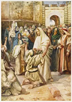 New Testament Art Prints Drucke: Jesus Heals Bartimaeus