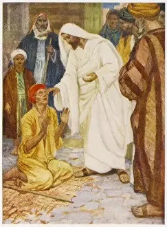 Christian Artwork Online Drucke: Jesus Heals the Blind