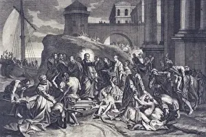 Christian Art Prints Online Drucke: Jesus Heals Multitude