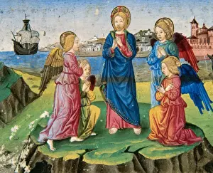 Codex Predis Artwork Drucke: Jesus, after being tempted by the devil, is surrounded by an