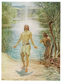 Christian Art Prints Drucke: Jesuss Baptism & John