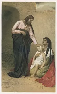 Christian Iconography Prints Drucke: Jesuss Healing Touch