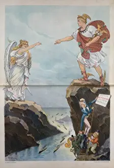Vintage Cartoon Characters Drucke: The jingo at his old tricks again