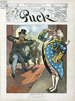 Puck Magazine Illustrations Drucke: Back on the job