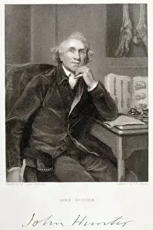 Antique Medical Illustrations Drucke: John Hunter / Adcock