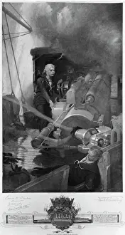 Drucke von John Jack Travers Cornwell (1900-1916), posthumously awarded der Victoria Cross für seine Tapferkeit während des Ersten Weltkriegs auf HMS Chester im Gefecht vor Jütland Schlacht Drucke: Joachim von Trapp, Schlacht bei Jütland