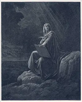 Byzantine Art Style Drucke: John on Patmos