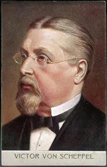 19th Century Literature Drucke: Josef Scheffel / Postcard