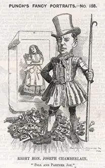 Historical Statesman Drucke: Joseph Chamberlain Punch