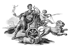 Ancient Roman History Drucke: Julius Caesar (Chariot)