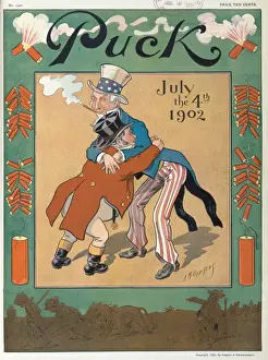 Vintage American Cartoons Drucke: July the 4th 1902