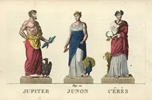 Classical Mythology Illustrations Drucke: Jupiter, Juno and Ceres