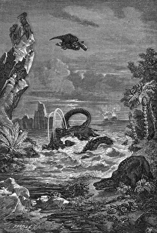 Jurassic Period Artwork Drucke: Jurassic L scape