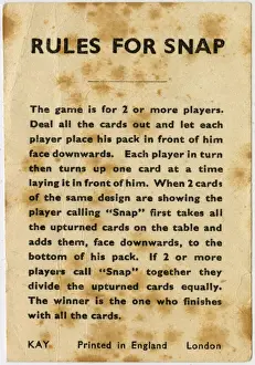 Vintage Playing Cards Drucke: Kay Snap - Rules of the Game