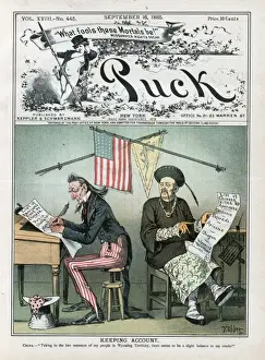 Puck Magazine Illustrations Online Drucke: Keeping account