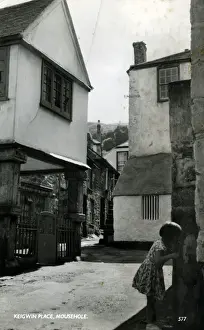 Cornwall Village Scenes Drucke: Kiegwin Place, Mousehole, Cornwall