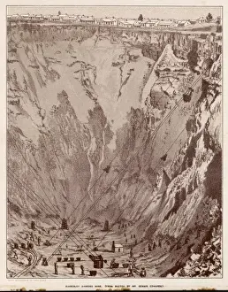 Bergbauskala Drucke: Kimmerleys Diamantenbergbau