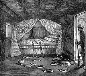 British Colonial History Drucke: The King of Ashantis bed, 1874