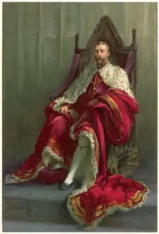 König Georg V auf dem Thron