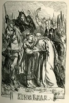 Sir John Gilbert Artwork Drucke: King Lear - title page - Lear and Cordelia