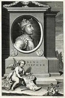Royal Family Tree UK Drucke: King Stephen / Vertue