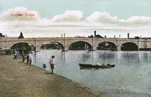 River Thames Crossing Drucke: Kingston Bridge, Kingston upon Thames