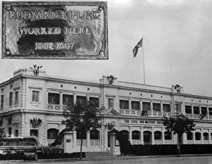 Drucke von RUDYARD KIPLING Die Büros der Civil und Militär-Zeitung in Laheer (Lahore), Indien, wo Ruddyard Kipling von 1882 bis 1887 arbeitete. Datum: 1865 - 1936 Rudyard Kipling Drucke: Kiplings Arbeitsplatz