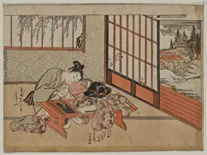 Traditional Japanese Landscape Drucke: Kisaragi: the second month