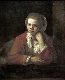 Drucke von Rembrandt Harmenszoon van Rijn (1606-1669). Niederländischer Maler. Die Küchenmädchen, 1651. Nationales Museum in Stockholm im Schweden Rembrandt Drucke: Die Küchendame aus dem Jahr 1651 von Rembrandt Harmenszoon van Rijn