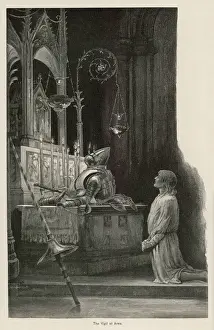 Medieval Knight Art Drucke: Knightly Vigil
