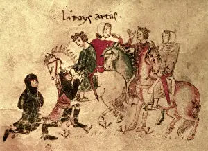 König Artus Drucke: Die Ritter von Esclabor und Arphasar bieten ihre