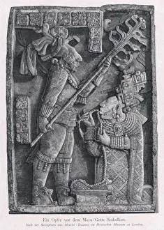 British Museum Collection Drucke: Kukulkan Carving (Mayan)