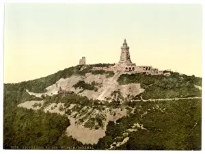 Kyffhauser Monument Drucke: Kyffhauser and Monument from Gitenkopf, Thuringia, Germany