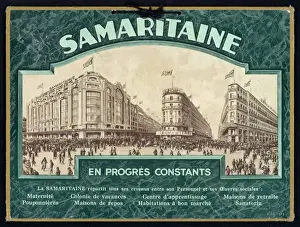 Drucke von Die Samaritaine im Rue de Rivoli ist immer noch das größte und beste Department Store von Paris. Auf der Rückseite dieses Karten sind Porträts der Gründer des Ladens abgebildet Piemont Drucke: La Samaritaine, Paris