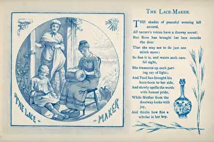 Historical Textile Industry Drucke: Lace Maker 1886