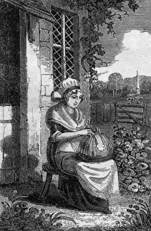 Historical Textile Industry Drucke: Lacemaker 1827