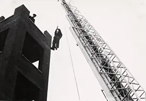 WWII Firefighting Drucke: Ladder Drill